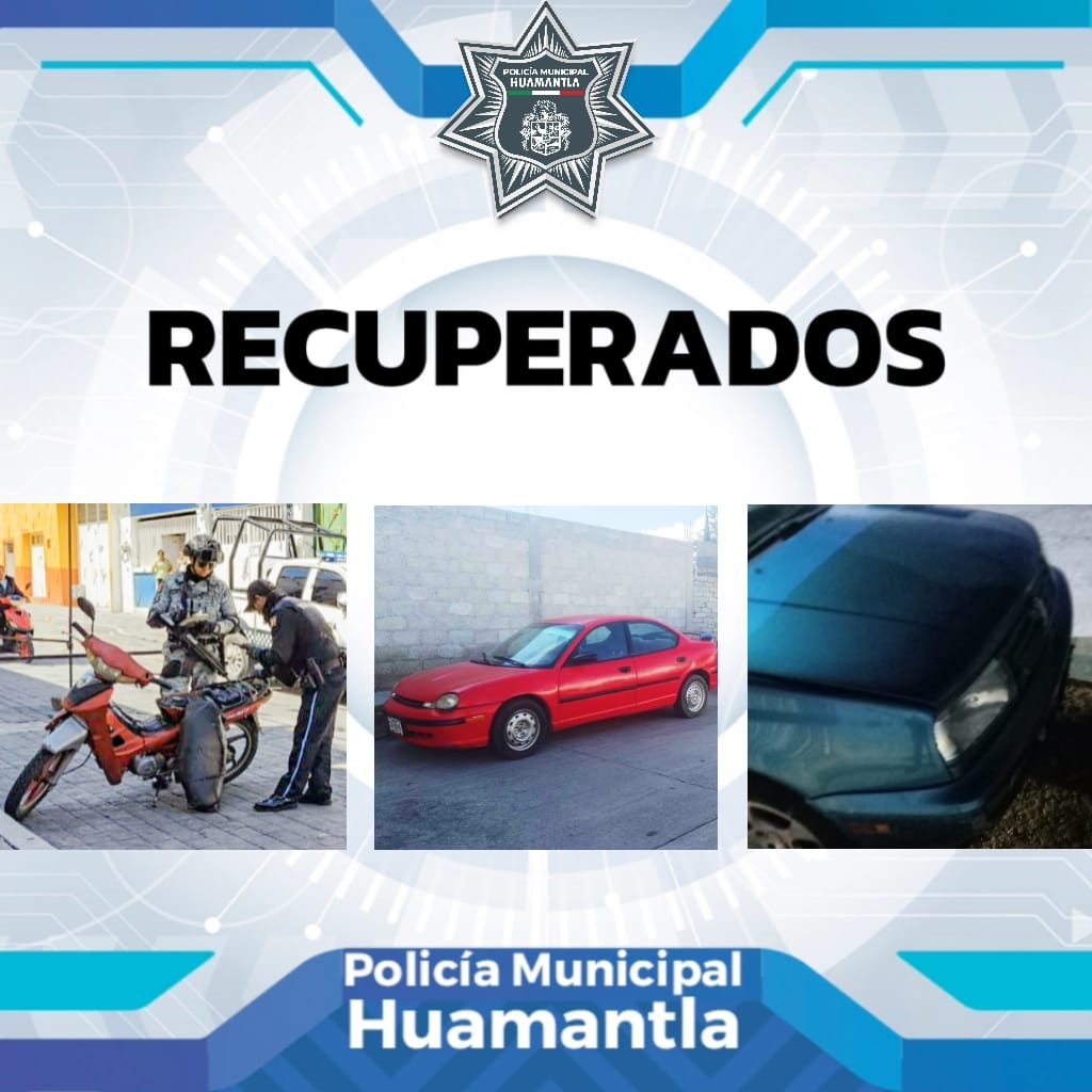 Policia municipal de Huamantla logra semana exitosa en la recuperación de vehículos con reporte de robo